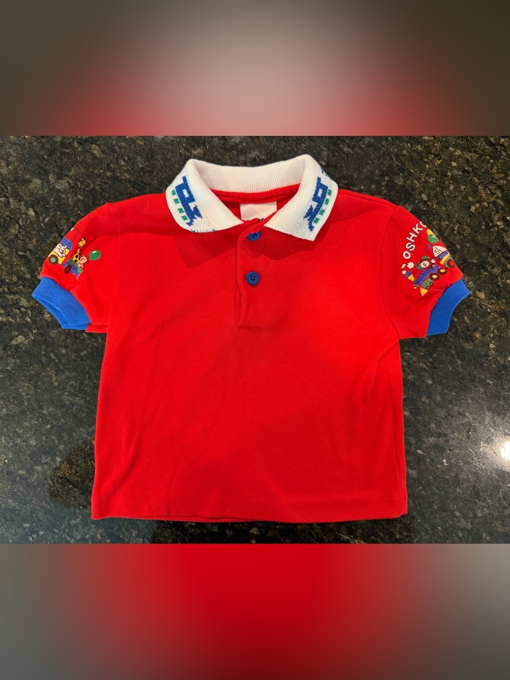 Vintage 90s OshKosh B’gosh Red Polo Shirt Size 12 Months